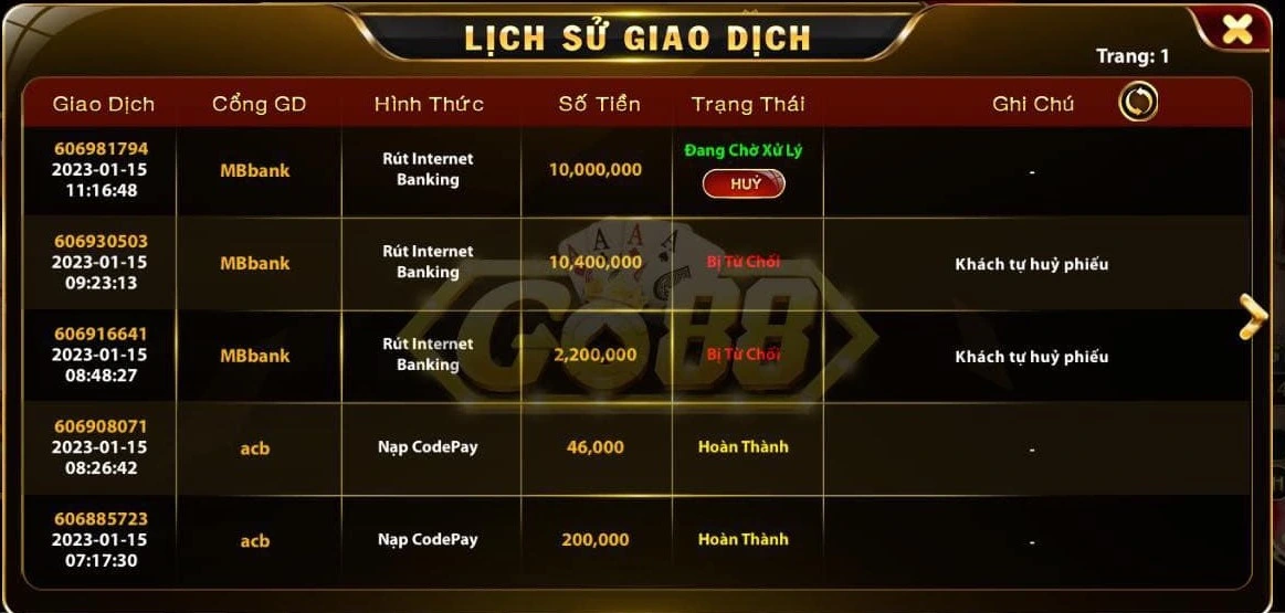 nạp rút tiền nhanh chóng